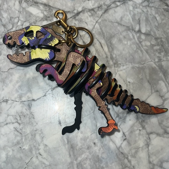 Coach x Kaffe Fassett giant Leather Rexy Bag Charm In Signature Canvas - Picture 3 of 6